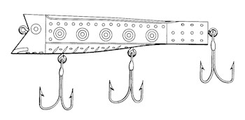 Jack Haley patent drawing for Spot King lure
